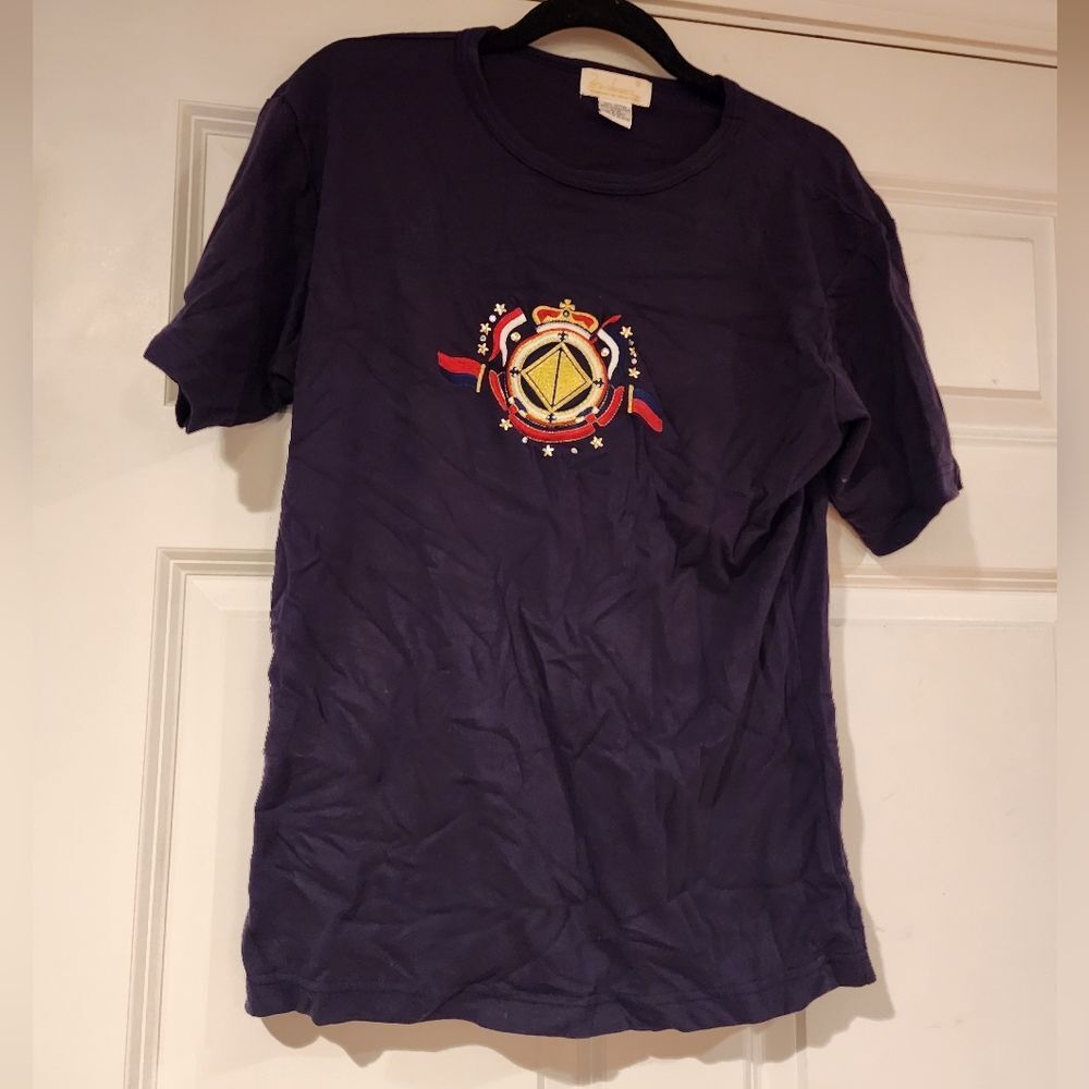 Tara Vanessa navy blue nautical t shirt M